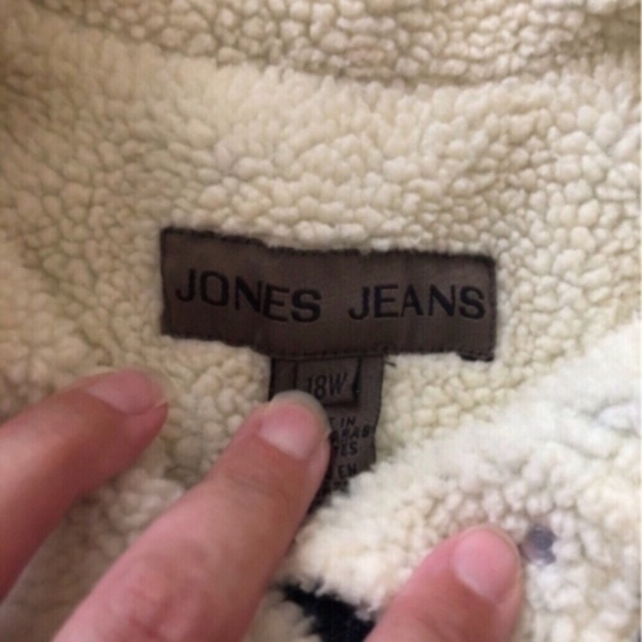 Vintage Jones Jeans Cream Sherpa Fleece Lined Vest - Picture 4 of 7
